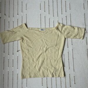 Designer vintage Chaiken and Capone pale yellow sweater top